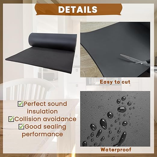 Neoprene Foam Rubber Sheet 1/2" x 17" x 60", Non-Adhesive Foam Rubber Padding Roll for DIY Projects, Gaskets, Foam Padding Applications