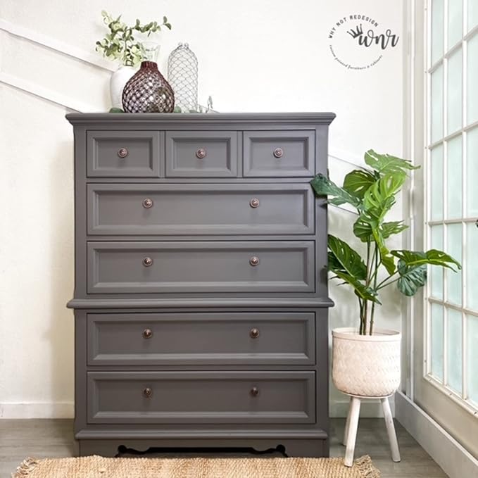 Dixie Belle Paint Company Chalk Finish Furniture Paint - Hurricane Gray (32oz) - Matte Medium Gray Chic Chalk Mineral DIY Furniture Paint