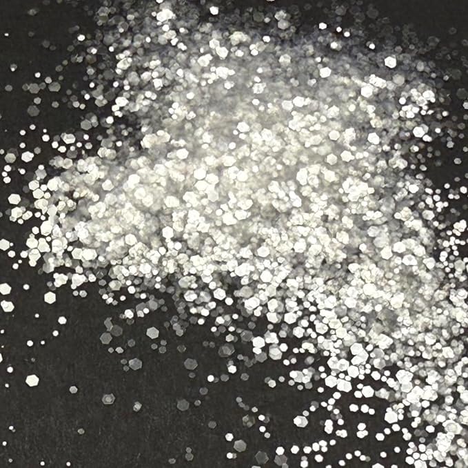 Tim Holtz Rock Candy Glitter, Clear and Chunky, Bundle of 2 Jars, 4.7 Ounces Each, 3 Carnora Scoop Spoons