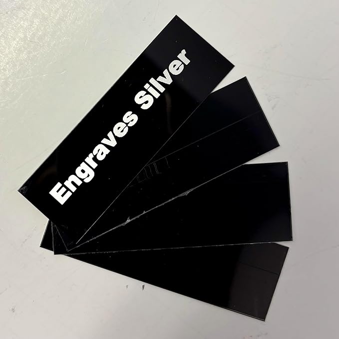 Blank Metal Plates for Laser Engraving - 4 Pack | Aluminum Sheets 0.020" Thick | CO2, Diode, Fiber Laser Compatible | Multiple Sizes & Colors (Black (engraves silver), 1x11.25 inch)