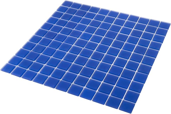 Penny Round Glass Mosaic Tile 1"x1" Aqua – 5 Sq Ft Box of 5 Sheets – Glossy Waterproof Mesh Backed Wall Tile – NOT Peel and Stick – Kitchen Backsplash Bathroom Shower Pool Spa Accent Decorative Tile