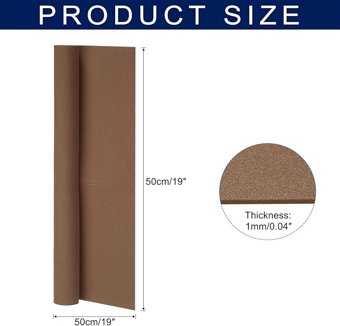 MECCANIXITY Foam Sheets Crafts 19x19 Inch 1mm EVA Craft Foam Paper Foam Sheets for Crafts Projects DIY Cosplay Modeling, Brown