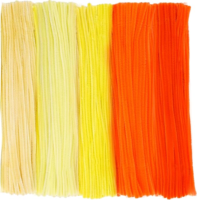 Caydo 500 Pieces Orange Pipe Cleaners, Chenille Stems, Pipe Cleaner Crafts for DIY Art and Craft Projects Creative Gift Party Decorations