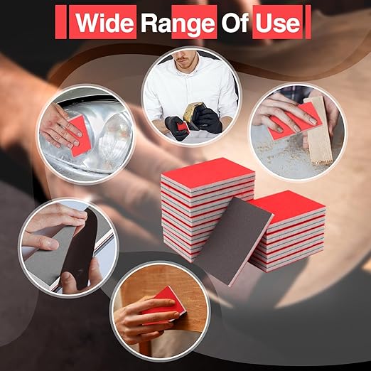 30-Pcs 3x4 Inch 600 Grit Sanding Sponge Set, Soft Foam Hand Sanding Blocks, Ultra-Fine Wet/Dry Sandpaper for Wood, Metal, Drywall, Furniture Polishing (600Grit)
