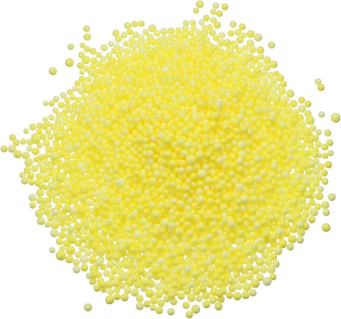 MECCANIXITY Foam Beads Foam Balls 2-3mm for Wedding and Party Decorations, Tiny Packing Balls, Arts DIY Crafts Supplies (Light Yellow,1 Pack Approx 8000pcs)