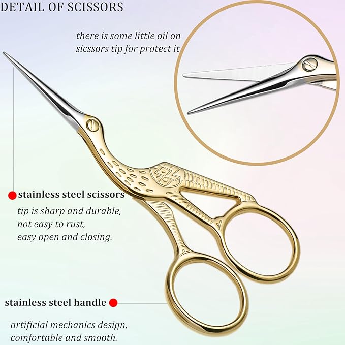 BIHRTC 4.5Inch Bird Sewing Scissors Craft Threading Scissors with Leather Cover Tassel Stainless Steel Scissor for Embroidery Sewing Crafting Needlework DIY Artwork Housework