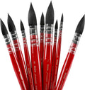Grabie Professional Watercolor Paint Brushes, 9 Pcs Synthetic Squirrel Hair Mop Paintbrushes, Art Supplies for Painting, Great Watercolor Brushes for Artists, Amateur Hobbyists and Painting Lovers
