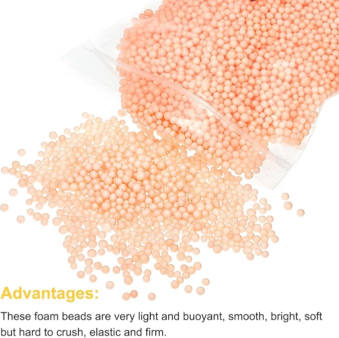 MECCANIXITY Foam Beads Foam Balls 4-6mm for Wedding and Party Decorations, Tiny Packing Balls, Arts DIY Crafts Supplies (Orange,1 Pack Approx 5000pcs)