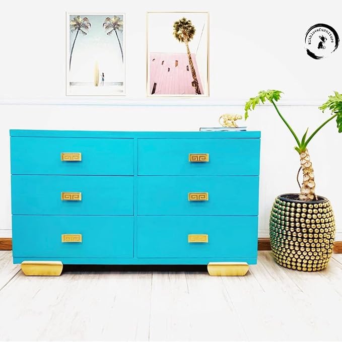 Dixie Belle Paint Company Chalk Finish Furniture Paint - Pure Ocean (16oz) - Matte Bright Teal Chic Chalk Mineral DIY Furniture Paint
