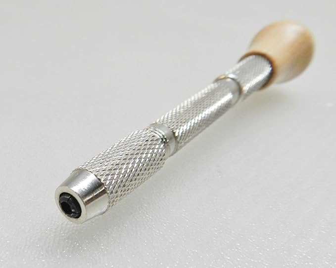 Wire Rounder Pin Vise Swivel Wooden Head Vise with Set of 3 Bur Size 1.2, 1.5, 1.8mm