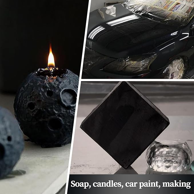 Mysterious Black Mica Powder, Natural Shimmer Mica Powder for Epoxy Resin/Candle/Soap/Lip Gloss/Slime/Quicksand/Bath Bombs/.Car Paint pigments.Candle Dye,Soap Making Dye(50g/1.7oz)