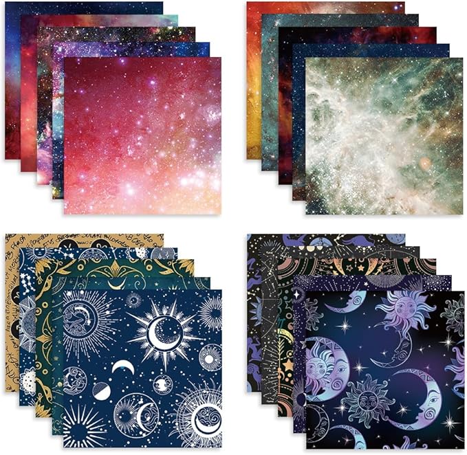 Origami Paper Kit 100 Sheets 70GSM 6 Inch Square Double Sided Color 100 Vivid Solid Colors for Hand Crafts Origami Paper Arts Creativity. Galactic System