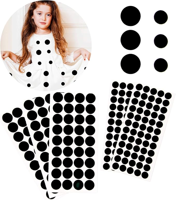Iceyyyy 200+ Pieces Black Adhesive Felt Circles, Black Self-Adhesive Felt Sticker for Halloween DIY Projects, Professional Craft Finishing (0.5 and 0.75 Inch)