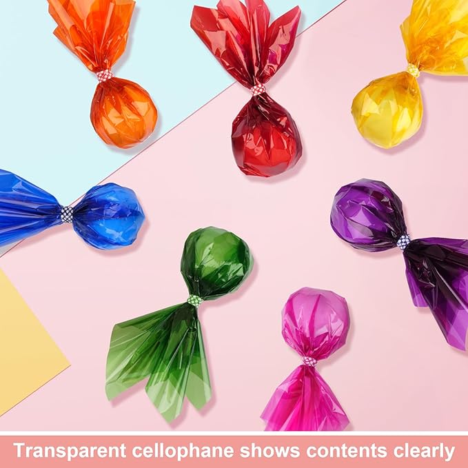PEASUG 120 PCS Cellophane Sheets, Cello Sheets, Cellophane Paper Sheets, Colored Cellophane Wrap, Transparent Plastic Sheets for DIY Crafts Project, Art, Lights, Window Decoration（12x12 Inches