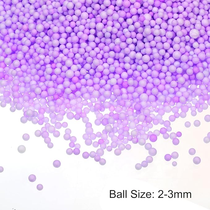 MECCANIXITY Foam Beads Foam Balls 2-3mm for Wedding and Party Decorations, Tiny Packing Balls, Arts DIY Crafts Supplies (Purple,1 Pack Approx 8000pcs)