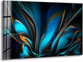 My Photostation.com 60WX40H'' Orange & Blue Abstract Glass Wall ArtTempered Glass Printing Wall Decor Large Wall Art Wall Hangings