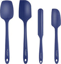 Culinary Couture 4-Piece Blue Baking Spatula Set - Rubber Spatulas Silicone Heat Resistant, BPA-Free - Spatula Set for Nonstick Cookware - Silicone Baking Utensils