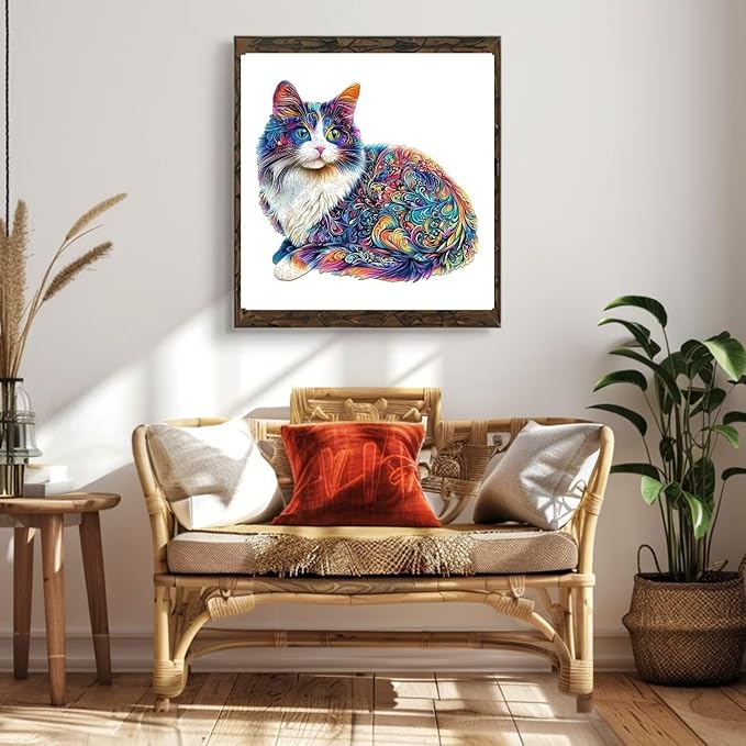 Lazy Cute Cat Adults Gifts Wooden 240 Pieces 13.4 * 12.2in