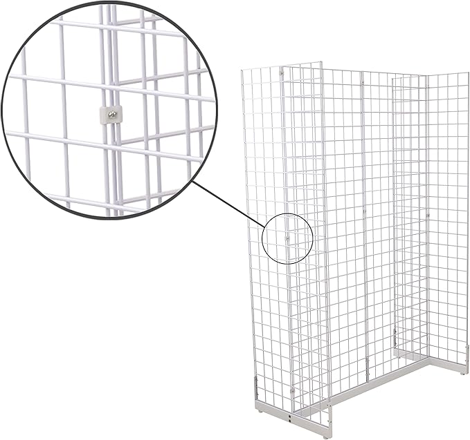 Gridwall Joining Clip Connectors for Grid Panels, Powder-Coated or Chrome Plated Steel (Quantity 20) (20, Black)