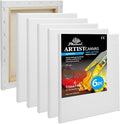 PHOENIX Professional Stretched Canvas for Painting - 11x14 Inch/6 Pack 3/4 Inch Profile, 100% Cotton 11 Oz. Heavy Duty Gesso Triple Primed White Blank Artist Canvases for Oil & Acrylic Paints