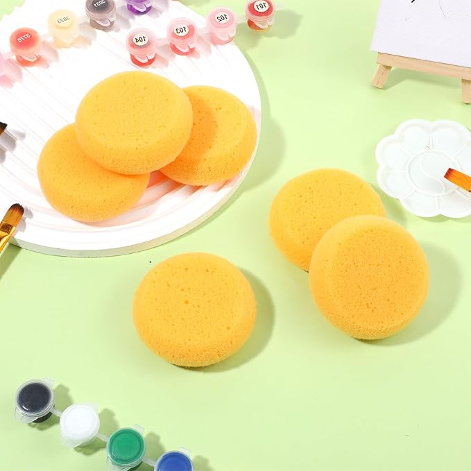 12 Pcs Round Pottery Sponges, Elasticity Clay Sponge Water Absorption Tack Sponges for Kitchen Shoes Leather Care Painting Crafts, Ceramics
