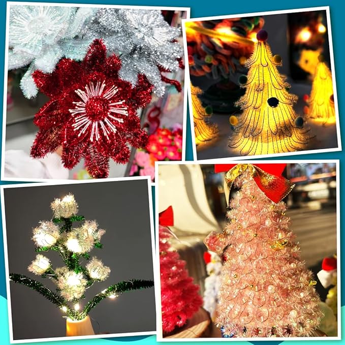1000pcs Pipe Cleaners, Pipe Cleaners for Crafts, Craft Supplies Multicolor Chenille Stems for Art&Craft Christmas DIY Projects(15colors,Glitter)