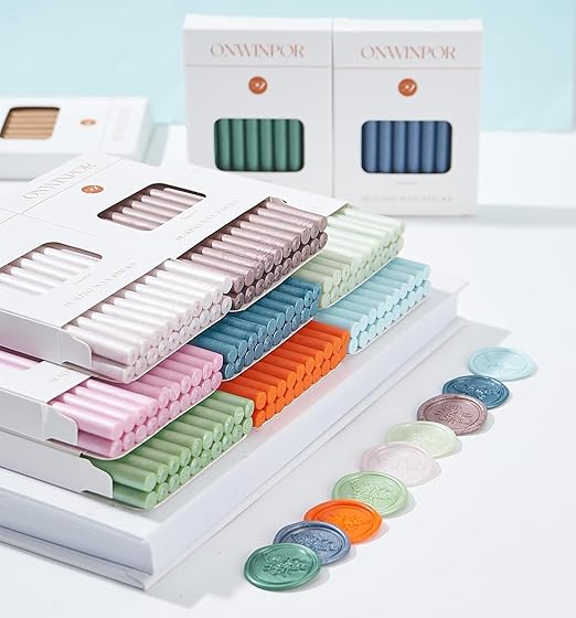 Wax Seal Sticks Pearl White, ONWINPOR 20pcs Glue Gun Wax Sealing Sticks for Wax Seal Stamp, Mini Sealing Wax Gun Sticks Suit for 0.28‘’ Glue Gun (Pearl White)