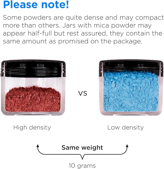 Rolio Mica Powder Pearlescent Color Pigment - 12 Jars for Resin Epoxy, Soap Making, Nail Polish, Lip Gloss, Eye Shadow, Bath Bomb, Slime & Candle - 10g Each (Summer Mountains)