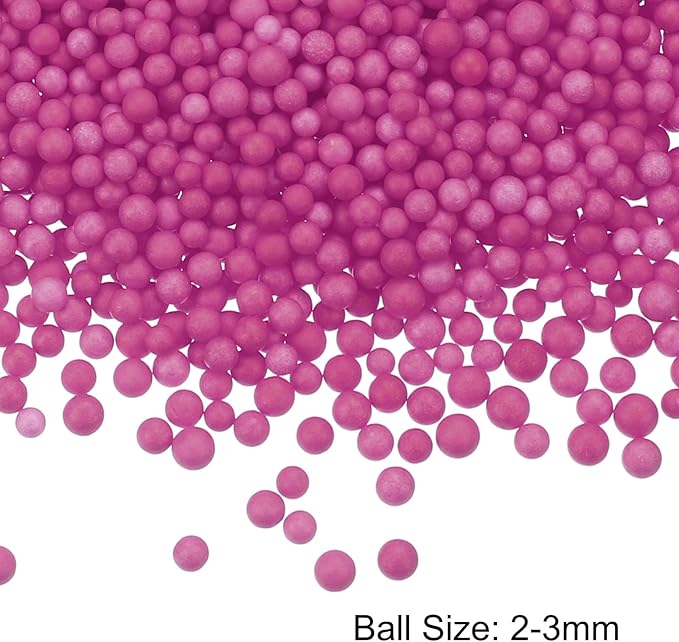 MECCANIXITY Foam Beads Foam Balls 2-3mm for Wedding and Party Decorations, Tiny Packing Balls, Arts DIY Crafts Supplies (Rose Red,1 Pack Approx 8000pcs)