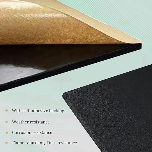 4 Pieces Adhesive Foam Padding 1/8 in Thick X 6 in X 6 in, Anti Vibration Pads, Closed Cell Foam Pads for Anti-Slip, Shock Absorption