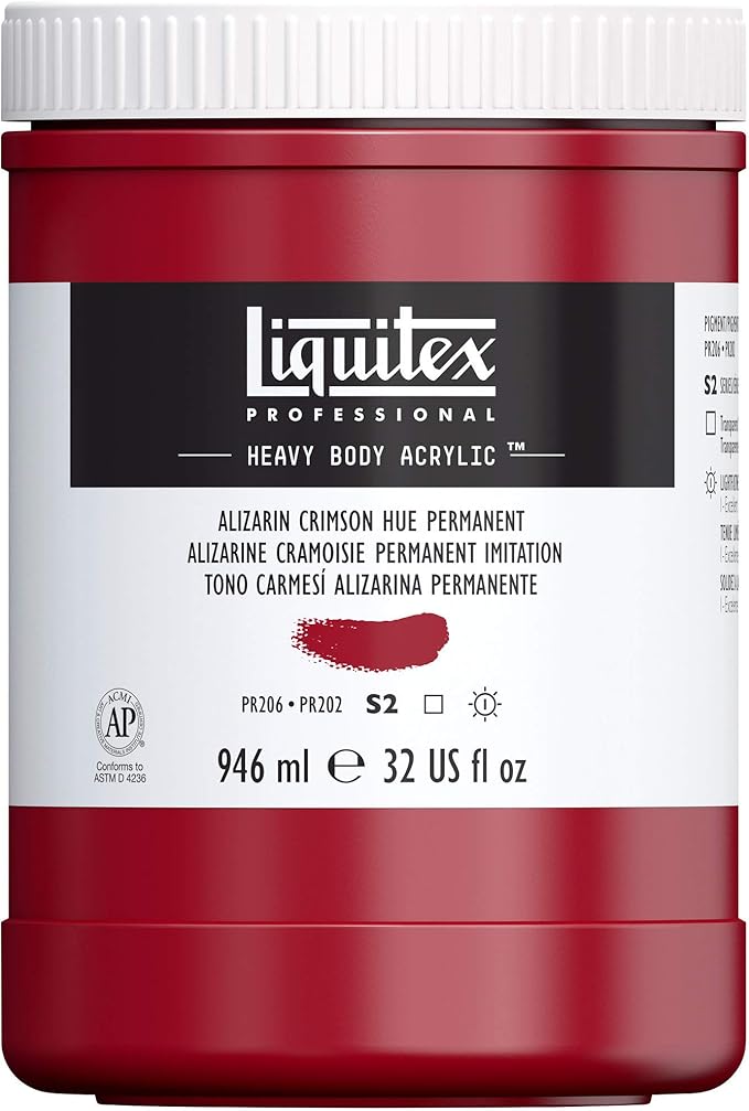 Liquitex Professional Heavy Body Acrylic Paint, 32-oz (946ml) Pot, Alizarin Crimson Hue Permanent