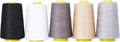 Mandala Crafts 5 Pack of Serger Threads Cones Spools - 40S/2 30000 Yards Polyester Assorted Neutral Colors Threads for Sergers Machine and Overlock Quilting Sewing Machine
