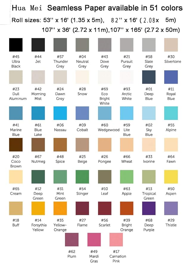 Huamei Seamless Photography Background Paper, Photo Backdrop Paper 53 Inches Wide x 16 Feet, (4.4x16 Feet) (Deep Purple)