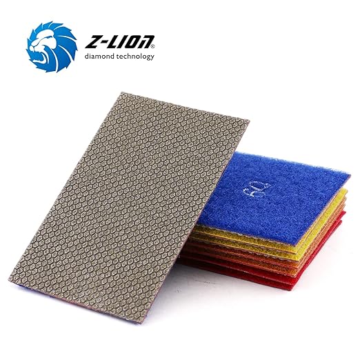 Z-Lion Diamond Abrasive Paper Sheets 400 Grit Diamond Sandpaper Nylon Back for Grinding Stone Glass Ceramic(1 Pcs)