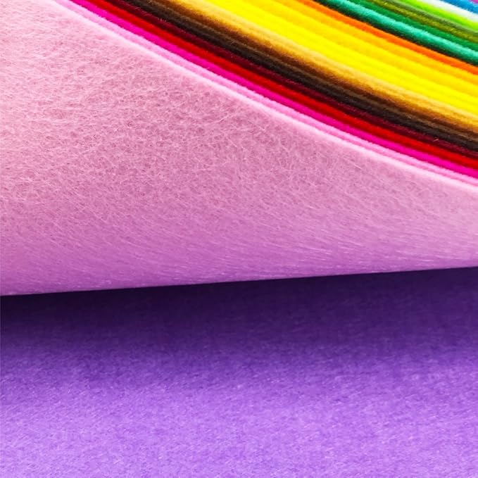 flic-flac 44PCS 6 x 6 inches (15 x 15cm) Assorted Color Felt Fabric Sheets Patchwork Sewing DIY Craft 1mm Thick … (15cm * 15cm, 44pcs)