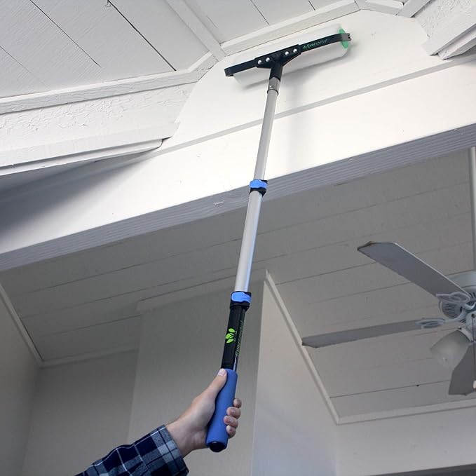 EVERSPROUT 1.5-to-3 Foot Telescopic Extension Pole | Lightweight Sturdy Aluminum Handle | Easy to Use Flip-Tab Lock Mechanism | Twist-On Metal Tip Works for Squeegee, Duster, Paint Roller (Pole only)