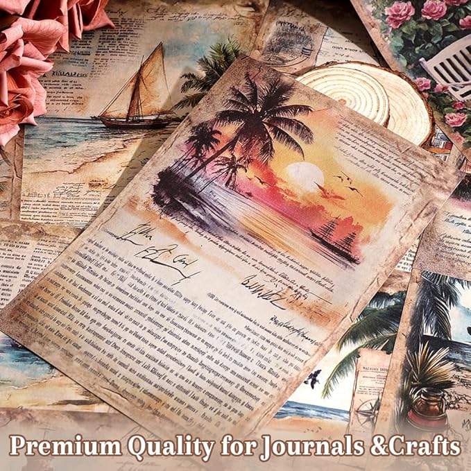 icceemee 160 Sheets Vintage Retro Scrapbook Paper, Junk Journaling Supplies Kit for Bullet Journals, Collage Art, Poster & Room Decor, Card Making, Gift Wrapping