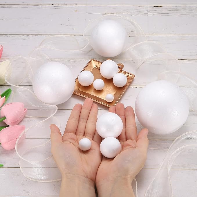 uxcell 35 Pcs White Foam Balls, 1.4 Inch Polystyrene Craft Foam Balls Solid Round Ball for Art, Household, DIY, Party Decorations