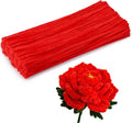 120 Pieces Pipe Chenille Stems, Red Chenille Stems Pipe Cleaners Pipe Cleaners DIY Projects Creative Crafts for Beginner Washington's Birthday Decorations (5 mm x 12 Inch)