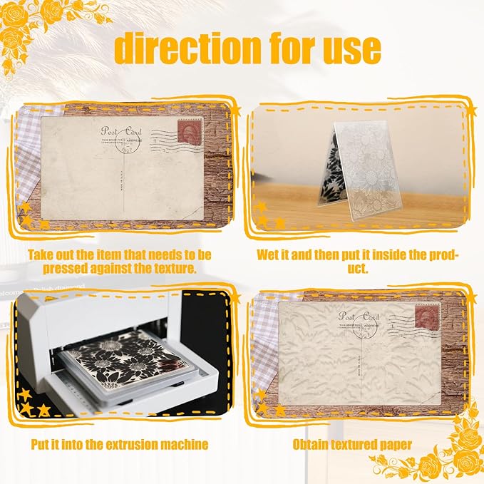 3D Embossing Folders for Card Making, Sunflower Embossing Folder and Rose Embossing Folder. Suitable for Card DIY and Photo Albums to Perfect Accessory for Embellishing Photo Albums.