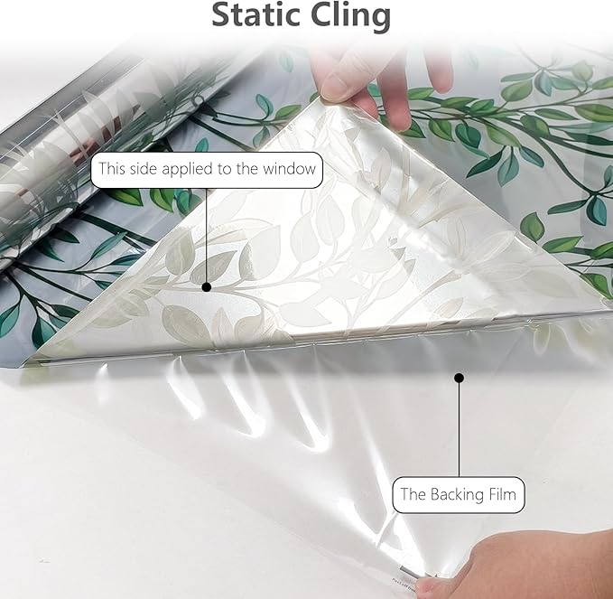 NINETREX One Way Window Privacy Film, Daytime Privacy Static Cling Sun Blocking Anti UV Reflective Window Tint for Home and Office 17.5 x 157.4 inches, Silver Leaf