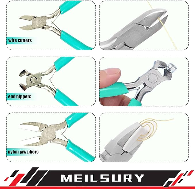 11-Piece jewelry pliers set,Jewelry-making plier tools with stainless steel jewelry tweezers for crafting,beading,and repairing