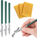 Zonon 6 Pieces Art Ruling Pen 3 Sizes Masking Fluid Pen and 50 x 35 x 5 mm Glue Residue Eraser, Ruling Ink Set for Watercolor Drawing Mounting Art Artists Supplies, No ink(Green)