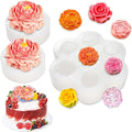 3 PCS Rose Flower Silicone Molds,Flower Candle Molds for Candle Making,Rose Peony Fondant Mold for Jelly Chocolate Cake Decorating, Epoxy Resin Wax Soap Clay Plaster Home Décor Handmade