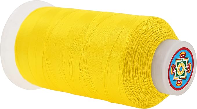 Mandala Crafts Yellow Heavy Duty Thread -1500 Yds Tex 70 Thread for Sewing Drapery Jeans Leather Hair - Bonded Polyester Thread Outdoor Marine Upholstery Threads