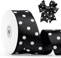 Polka Dot Grosgrain Ribbon 1.5 Inch, 25 Yards Spool Black and White Dot Craft Ribbon for Christmas Gift Wrapping DIY Crafts Hair Bows Wedding Party Decor Sewing and Home Decoration