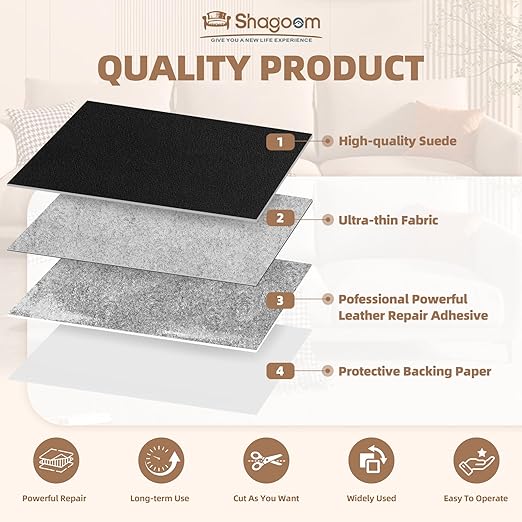 Suede Repair Patch, 35X79 Inch Fabric Large Repair Tape, Self-Adhesive Patches for Furniture, Sofa, Car Interior, Shoes, Hand Bag, Clothing (Coffee, 35X79 Inch)