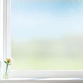 Borsky Frosted Glass Window Film - Static Cling, 96% UV Blocking Non-Adhesive Privacy Window Film, Removable Window Cling with Day & Night Privacy for Bathroom Home Office, 35.4 x 393.7 Inches, Pure