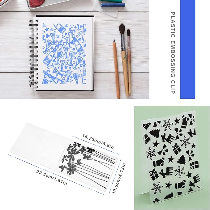 Create idea 15PCS Embossing Folders Plastic Templates Craft Card Christmas Stencils for Making Paper Cards Photo Album Wedding Decoration Scrapbooking