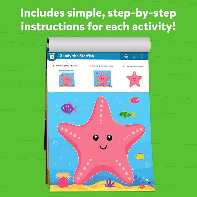 Skillmatics Scissor Skills Activity Book - Snip Snip Animals, Stocking Stuffers, 25 Fun Cutting & Creative Activities, 2 Child-Safe Scissors, Felt Craft Kit, Christmas Gift for Kids Ages 3, 4, 5, 6, 7